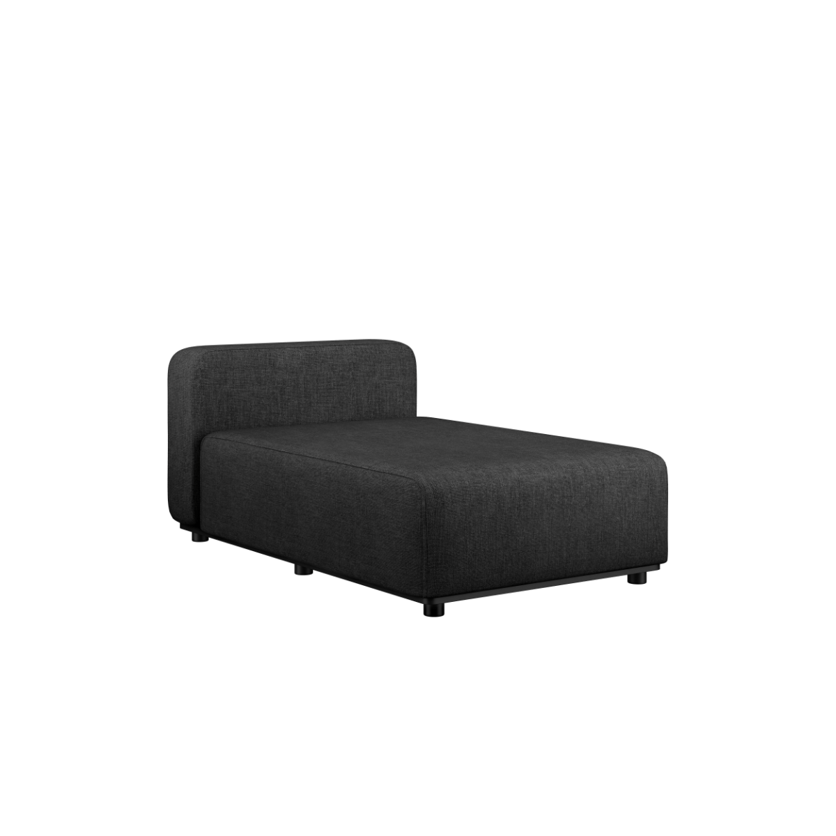 Cobana Lounge Sofa chaise module in black with aluminum frame and outdoor fabric.