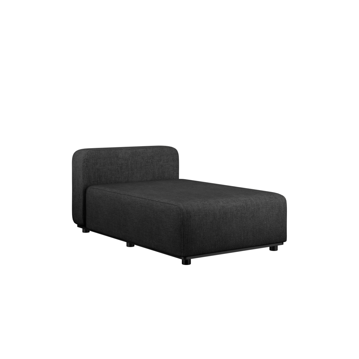 Cobana Lounge Sofa chaise module in black with powder-coated aluminum frame and Olefin fabric.