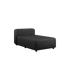 Cobana Lounge Sofa chaise module in black with powder-coated aluminum frame and Olefin fabric.