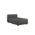 Udendørs Cobana Lounge Sofa med chaise i gråt Olefin tekstil og aluminiumsramme, minimalistisk design.