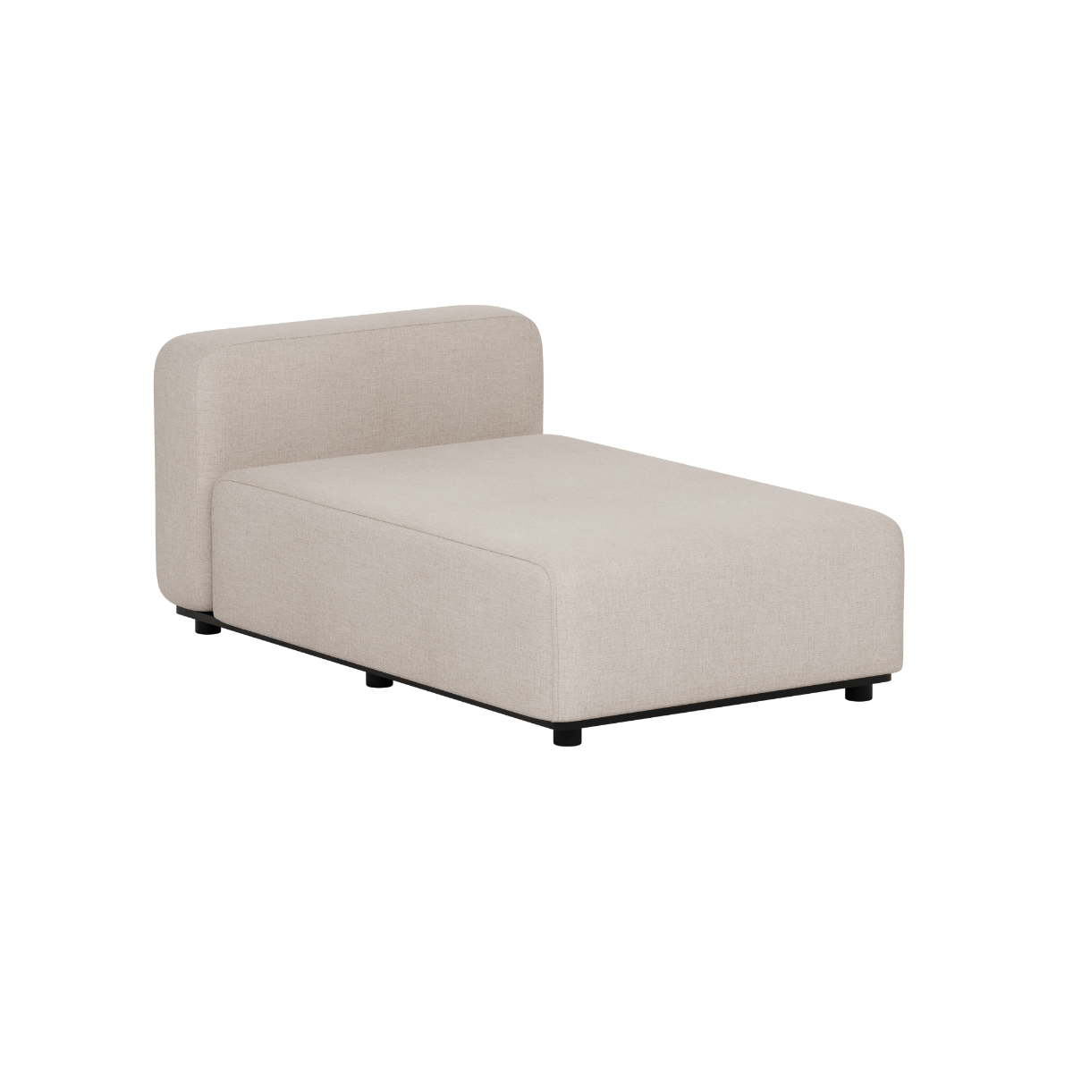 Beige Cobana chaisemodul til udendørs lounge sofa med bløde former og ryglæn fra sackit dansk designet til terrasser haver og altaner