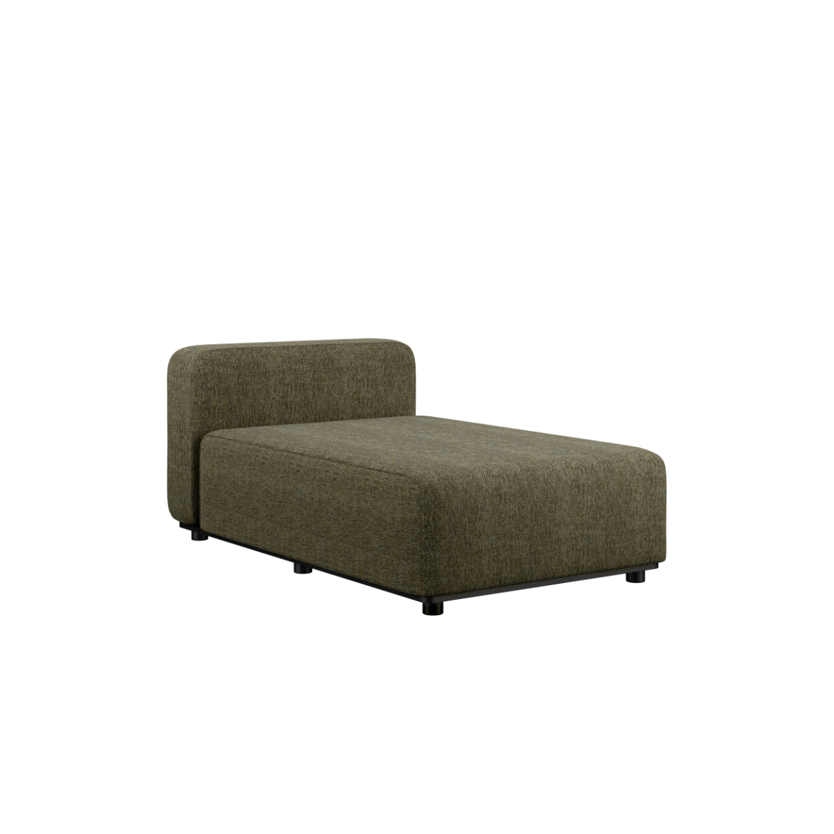 Udendørs Cobana Lounge Sofa med chaise i Kirra Olive farve og pulverlakeret aluminiumsramme