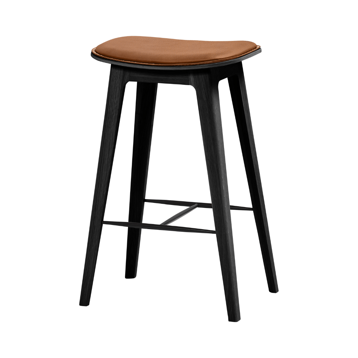 Nordic Bar Stool - Black Stained Oak with stitches | Nordic Bar Stool - Black Stained Oak with stitches - 73 cm Terra Safari | SACKit