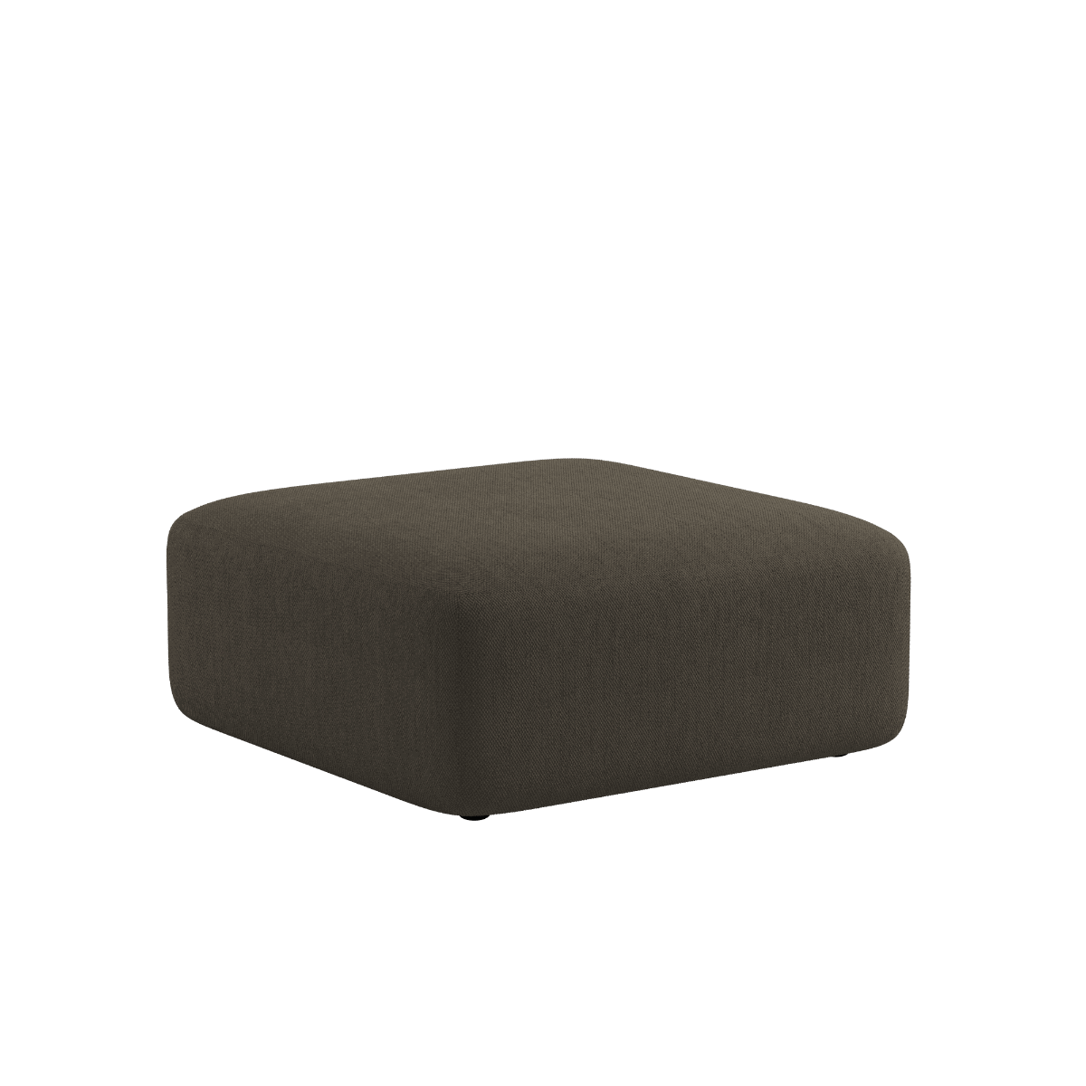 Fjord Sofa - Pouf i brun Sealife tekstil med bløde kanter og modulært design.