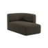 Fjord Sofa med højre chaiselong i brun Sealife tekstil med bløde, afrundede kanter.