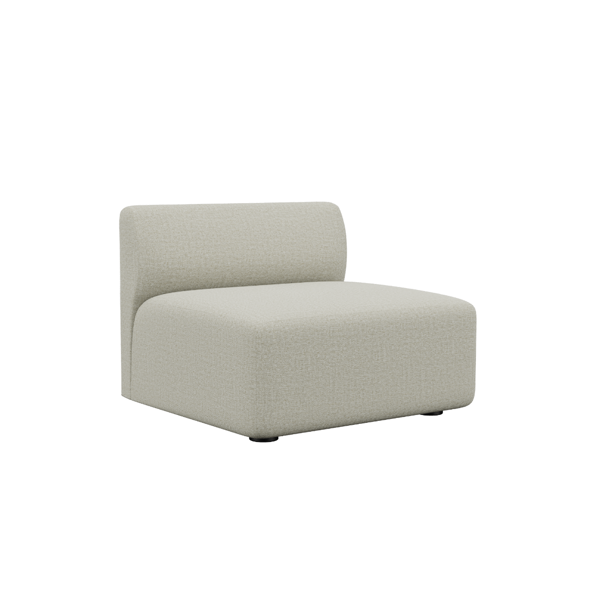 Fjord Sofa Seat Section i blød Cosmo Beige tekstil med afrundede kanter og modulært design.
