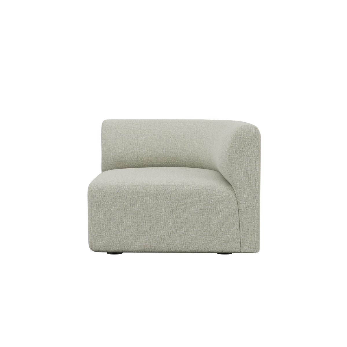 Fjord Sofa hjørnesektion til højre i blødt Cosmo Beige stof med afrundede kanter og modulært design.
