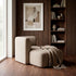 Fjord Sofa med højre chaise i blød Cosmo Mustard tekstil, skandinavisk design og afrundede kanter.