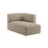 Fjord Sofa med højre chaiselong i blødt Cosmo Beige stof med afrundede kanter og skandinavisk design.
