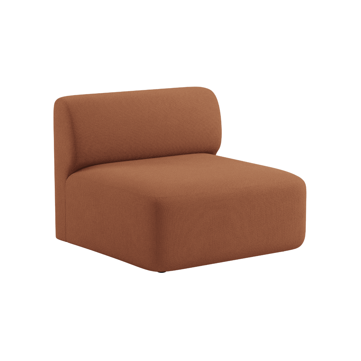 Brun polstret sædesektion til Fjord sofaen fra sackit med bløde afrundede former og dybt sæde i et roligt skandinavisk design til stuen