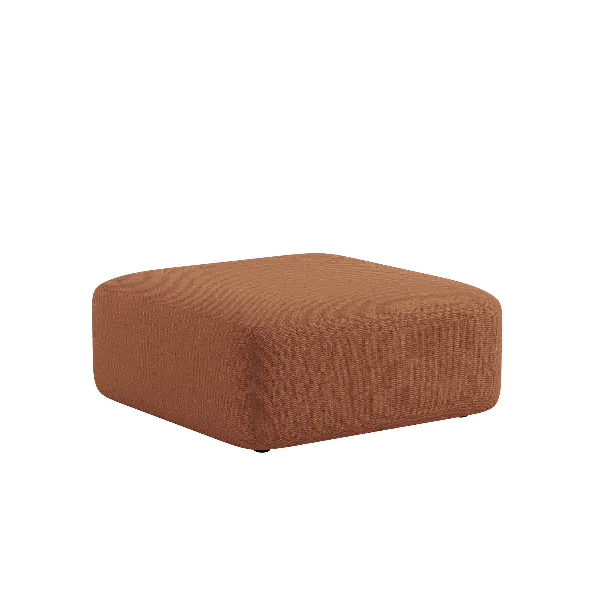 Fjord Sofa Pouf i modulært design med bløde kanter i farven Cosmo Terracotta.