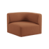 Fjord Sofa hjørnesektion venstre i blød Cosmo Terracotta tekstil med afrundede kanter og modulært design.