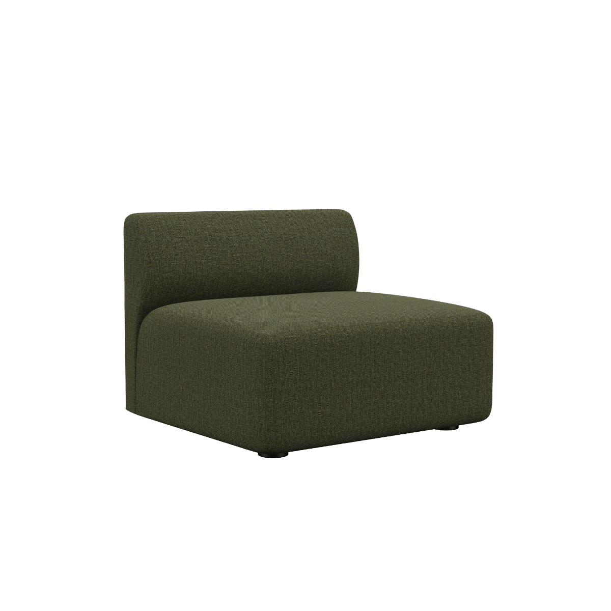 Fjord Sofa sædesektion i modulært design med bløde kanter i Cosmo Olive tekstil.