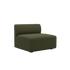 Fjord Sofa sædesektion i modulært design med bløde kanter i Cosmo Olive tekstil.