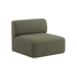 Fjord Sofa sædesektion i blødt Cosmo Olive stof med afrundede kanter og skandinavisk design.