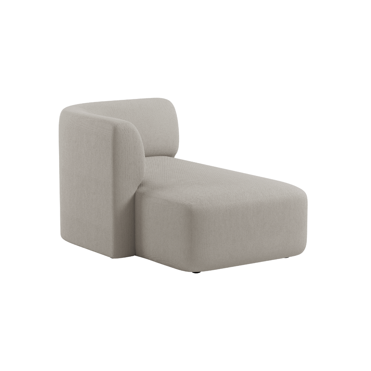 Fjord Sofa med venstrevendt chaiselong i lys Sealife Ivory tekstil med bløde former og skandinavisk design.