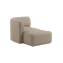 Fjord Sofa med chaiselong til venstre i blød Cosmo Beige tekstil med afrundede kanter og skandinavisk design.