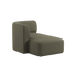 Fjord Sofa med venstrevendt chaiselong i blødt Cosmo Olive stof med afrundede kanter og skandinavisk design.