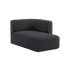 Fjord Sofa med chaiselong til højre i blødt Cosmo Slate stof med afrundede kanter og skandinavisk design.
