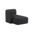 Fjord Sofa med venstrevendt chaiselong i blødt Cosmo Slate stof med afrundede kanter og skandinavisk design.