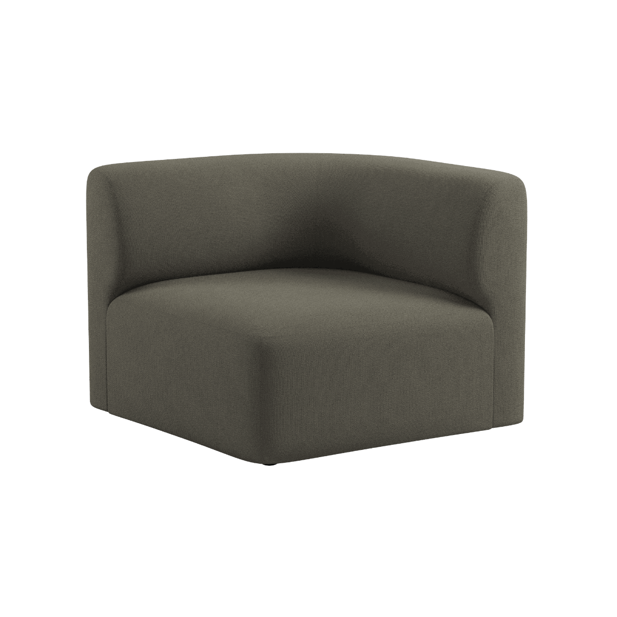 Hjørnesektion af Fjord Sofa i Cosmo Stone stof med bløde, afrundede kanter og modulært design.