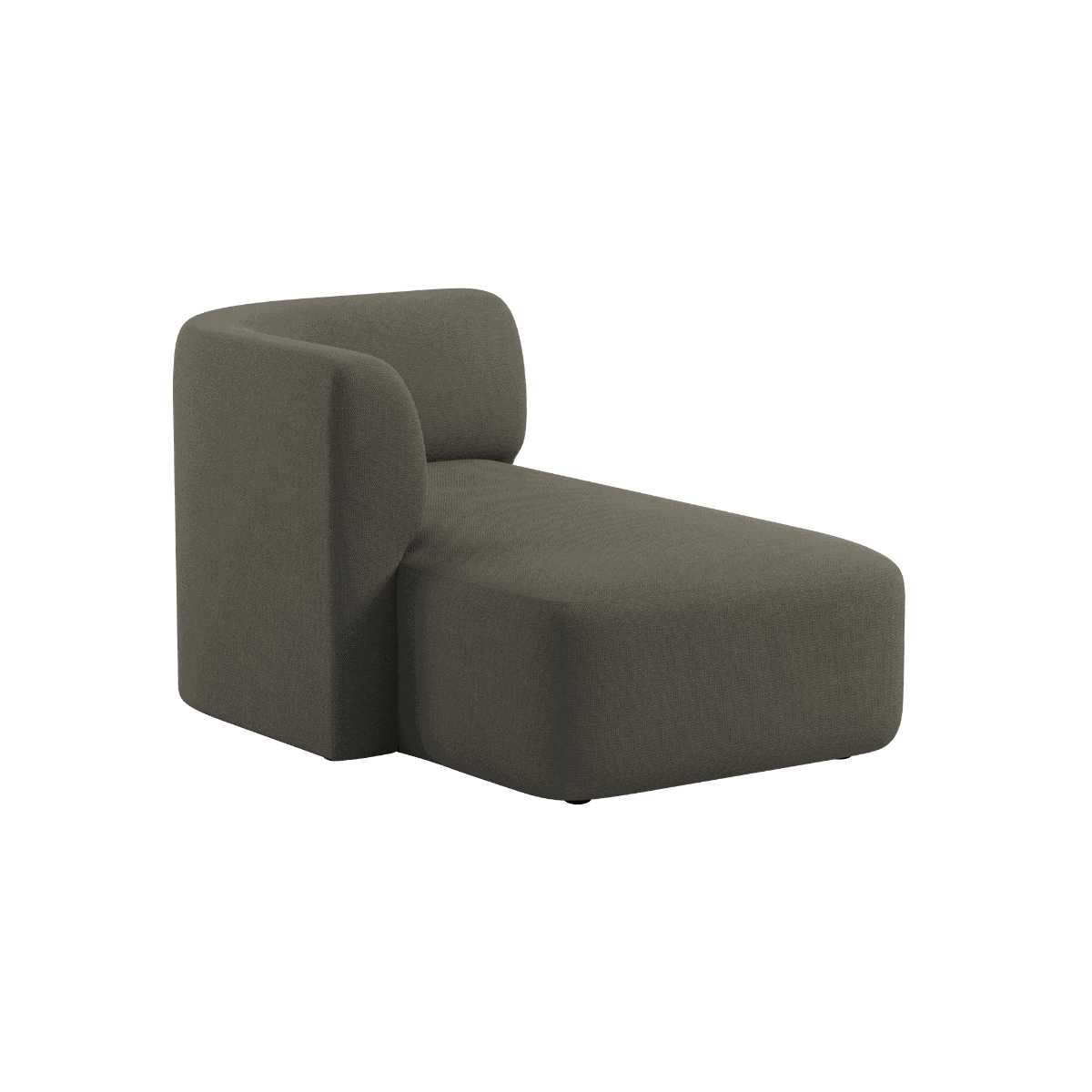 Fjord Sofa med chaiselong til venstre i stof Cosmo Stone, skandinavisk design med bløde linjer.