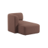 Fjord Sofa med venstrevendt chaiselong i Cosmo Clay stof med bløde, afrundede kanter.