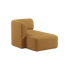 Fjord Sofa med venstrevendt chaiselong i Cosmo Mustard tekstil, bløde former og skandinavisk design.
