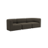 Mørkegrå Fjord sofa med tre siddepladser og bløde afrundede former i et roligt skandinavisk design fra sackit