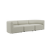 Fjord Sofa 3-personers i blød Cosmo Beige tekstil uden puf med afrundede kanter og skandinavisk design.