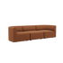 Fjord Sofa 3-personers i Cosmo Terracotta uden puf med bløde, afrundede kanter og modulært design.