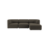 sackit Fjord sofa i mørkegråt stof med tre siddepladser og bløde afrundede former til en moderne skandinavisk stue
