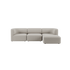 Lysegrå Fjord Sofa til tre personer fra sackit med bløde afrundede former og rummelig chaiselong i et roligt skandinavisk design