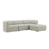 Cosmo Beige Fjord Sofa 3-personers med puf i blødt, modulært design og afrundede kanter.