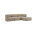 Beige Fjord sofa fra sackit med bløde afrundede former og rummelig chaiselong til en moderne skandinavisk stueેણ