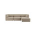 Beige Fjord sofa fra sackit med tre bløde siddepladser og bred chaiselong til højre i et roligt skandinavisk design til stuen