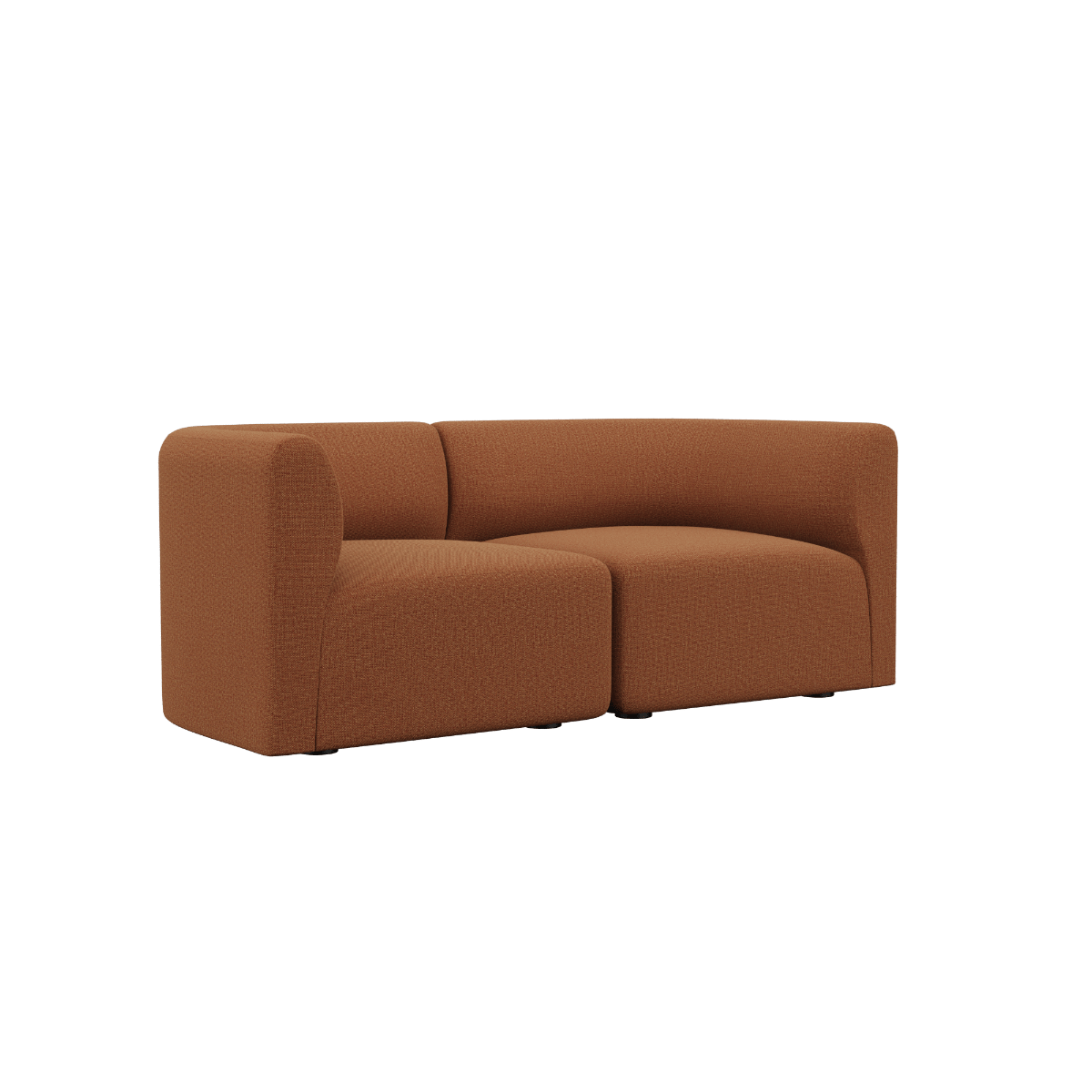 Fjord Sofa 2-personers i modulært design med bløde kanter i Cosmo Terracotta tekstil