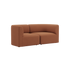 Brun Fjord sofa til to personer fra sackit med bløde afrundede armlæn og dybe sæder i et roligt skandinavisk design til stuen