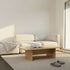 Fjord Sofa 2-personers med åbent endestykke i brun Sealife tekstil, skandinavisk design, bløde linjer.