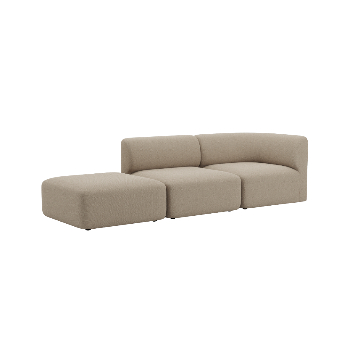 Beige Fjord sofa fra sackit med to siddepladser og åben ende i blødt skandinavisk design til den moderne stue