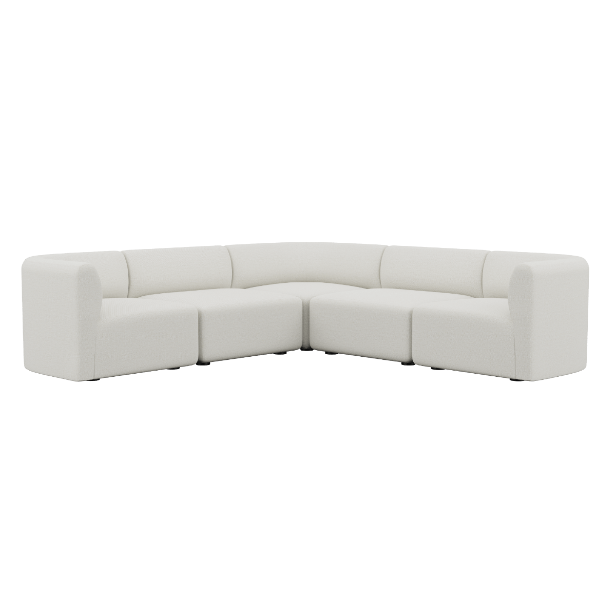 Fjord Sofa hjørnesofa i modulært design med bløde kanter i farven Sealife Ivory tekstil.