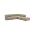 Beige Fjord hjørnesofa med åben ende og bløde afrundede linjer fra sackit til den skandinaviske stueindretning