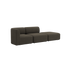 Mørk brun Fjord sofa fra sackit med to siddepladser og åben ende bløde afrundede former og et roligt skandinavisk design til stuen