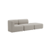 Lys beige to personers Fjord sofa fra sackit med bløde afrundede former og åben ende til en moderne nordisk stue