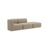 Beige Fjord sofa fra sackit med to siddepladser og åben ende med bløde afrundede former og roligt skandinavisk design til stuen
