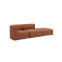 Brun Fjord sofa fra sackit med to siddepladser og åben ende til højre bløde afrundede former og et roligt skandinavisk udtryk til stuen