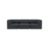Mørkegrå Fjord sofa til tre personer med bløde afrundede former og dybe sæder i et roligt skandinavisk design til stuen