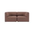 Brun to personers Fjord sofa fra sackit med bløde afrundede armlæn og polstret sæde i et roligt skandinavisk design