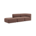 Brun Fjord sofa med to siddepladser og åben ende fra sackit med bløde former og skandinavisk design til en stilfuld og komfortabel stue