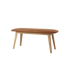 Nordic Bench i massivt egetræ med Terra Safari læderpolstring i naturlig træstruktur.